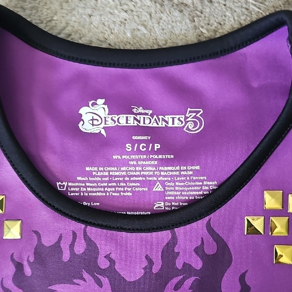 Nwot Descendants 3 Purple Short Sleeve Girls Costume Dress